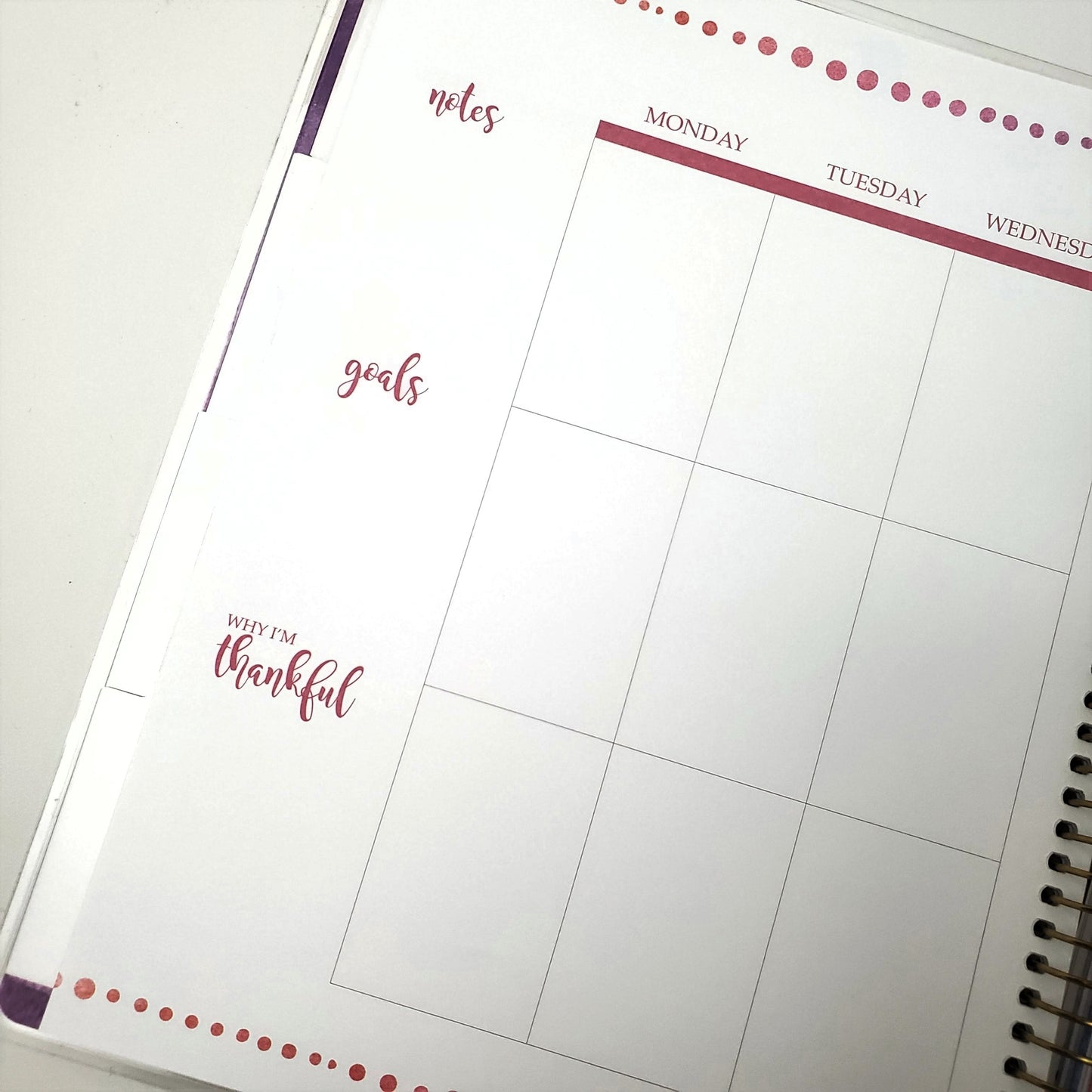 Undated Monthly Planner